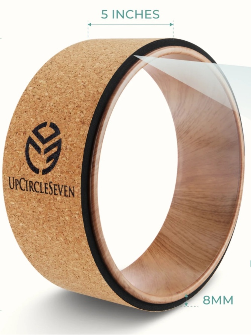 {Up Circle Seven} Cork Yoga Wheel in Natural Cork